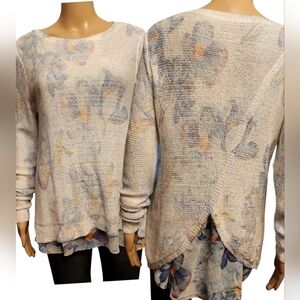 Sioni Floral Knit Layered Sweater